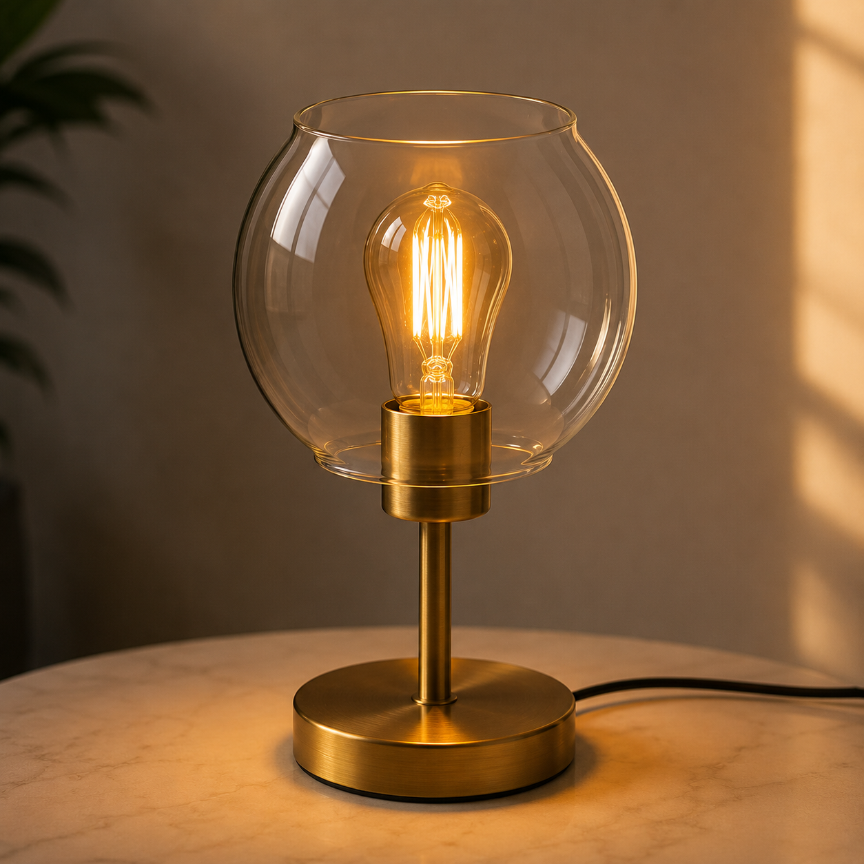 لمبة  LED تصميم زجاجي فاخر بإضاءة دافئة
